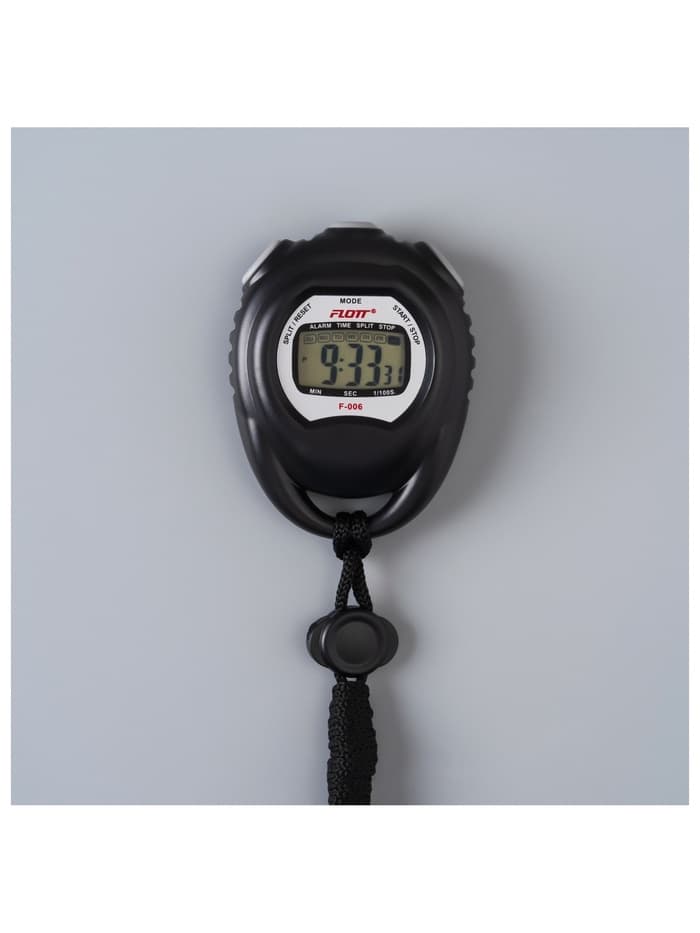 Секундомер FLOTT, 8.2×6.5×2 см, 1 отсечка, будильник, часы, календарь