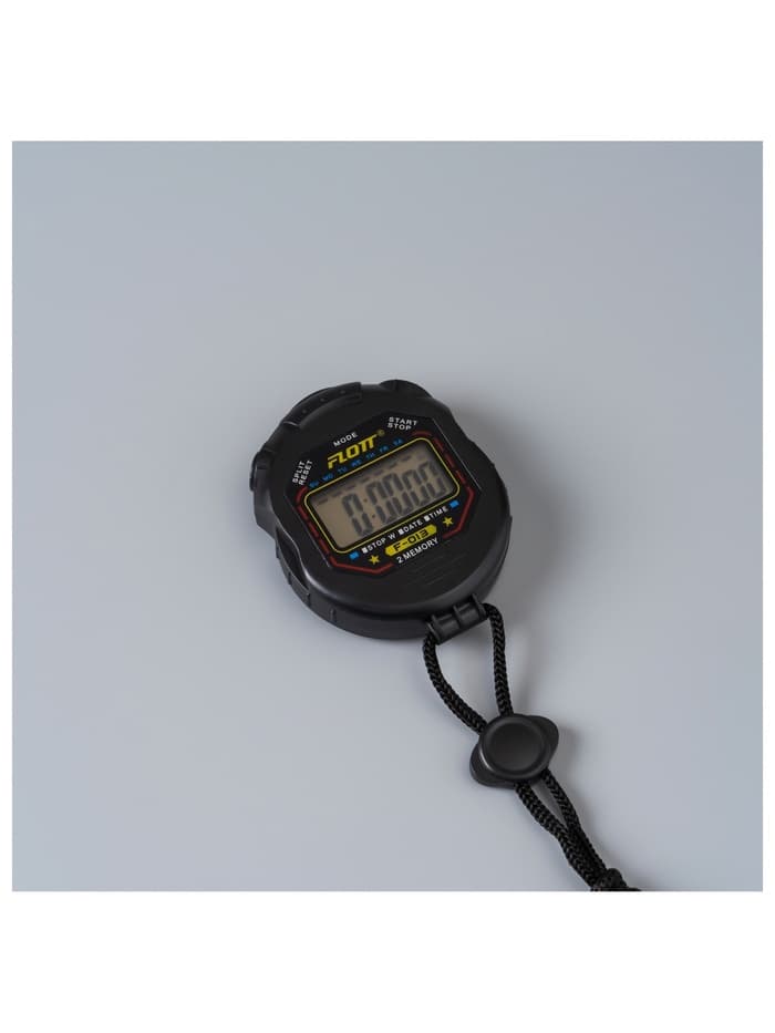 Секундомер FLOTT, 7.7×6.2×1.9 см, 2 отсечки, будильник, часы, календарь