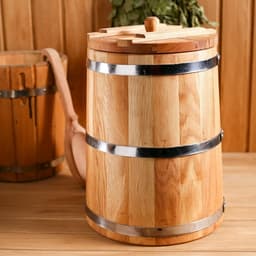 Бочка для засолки, 15 л, дубовая, с гнётом, «Добропаровъ»