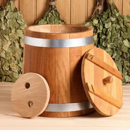 Бочка для засолки, 20 л, дубовая, с гнётом, «Добропаровъ»