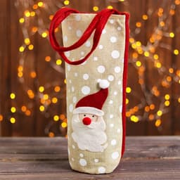 Новогодний чехол на бутылку с ручками «Зимний праздник», МИКС