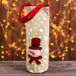 Новогодний чехол на бутылку с ручками «Зимний праздник», МИКС