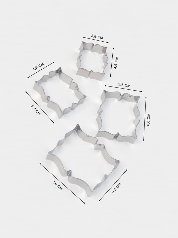 Формы для печенья «Рамка для пожелания», набор 4 шт., нержавеющая сталь, серебристые