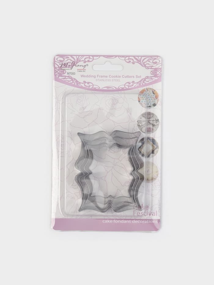 Формы для печенья «Рамка для пожелания», набор 4 шт., нержавеющая сталь, серебристые