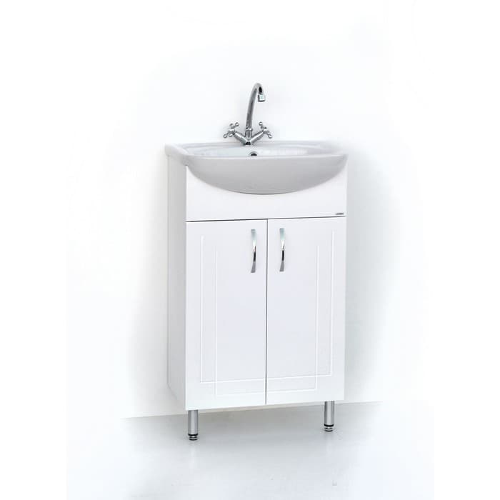 Тумба напольная «Аттика 60», с раковиной «Грация», цвет белый