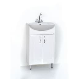 Тумба напольная «Аттика 60», с раковиной «Грация», цвет белый