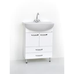 Тумба напольная «Белла 60/2», с раковиной «Грация», цвет белый