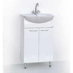 Тумба напольная «Бриз 60», с раковиной «Грация», цвет белый
