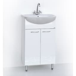 Тумба напольная «Бриз 60», с раковиной «Грация», цвет белый
