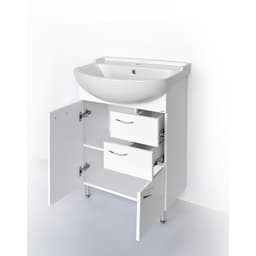 Тумба напольная «Волна 60 – 2», с раковиной «Грация», цвет белый