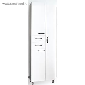 Шкаф - пенал для ванной комнаты 500, 500×292×1900 мм, цвет белый