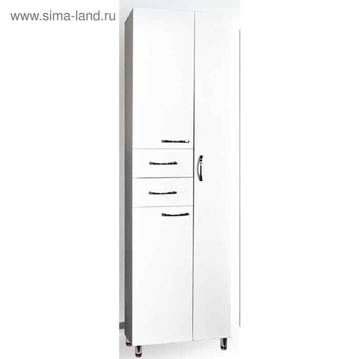 Шкаф - пенал для ванной комнаты 500, 500×292×1900 мм, цвет белый