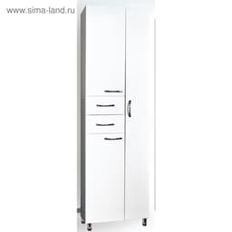 Шкаф - пенал для ванной комнаты 500, 500×292×1900 мм, цвет белый