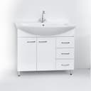 Тумба напольная «Элеганс 100/3», с корзиной для белья, с раковиной «Эльбрус», цвет белый