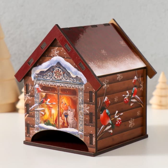 Чайный домик новогодний «Чудеса в окошке», 10.5×9.5×12 см