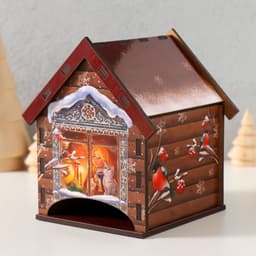 Чайный домик новогодний «Чудеса в окошке», 10.5×9.5×12 см