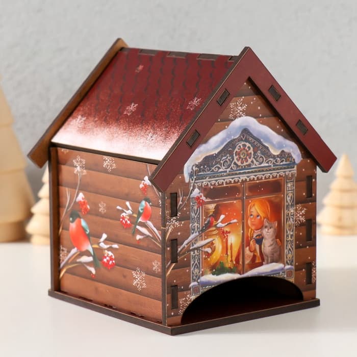 Чайный домик новогодний «Чудеса в окошке», 10.5×9.5×12 см