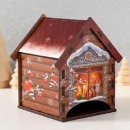 Чайный домик новогодний «Чудеса в окошке», 10.5×9.5×12 см