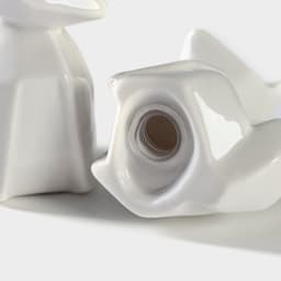 Набор для специй BellaTenero «Лисы», солонка 80 мл, перечница 80 мл, на бамбуковой подставке, фарфор, белый