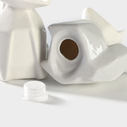 Набор для специй BellaTenero «Лисы», солонка 80 мл, перечница 80 мл, на бамбуковой подставке, фарфор, белый