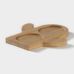 Набор для специй BellaTenero «Кактусы», солонка 75 мл, перечница 75 мл, на бамбуковой подставке, фарфор, белый