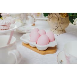 Подставка для яиц 6 ячеек Bella Tenero, 19.2×11×3.6 см, фарфор, белая