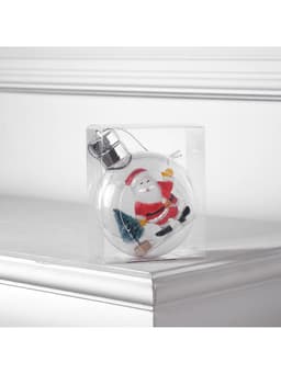 Ёлочный шар «Дед Мороз», 5 LED, от батареек, свечение тёплое белое