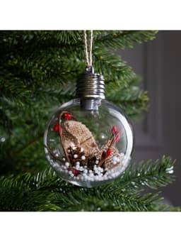 Ёлочный шар «Новый год», 1 LED, от батареек, свечение тёплое белое