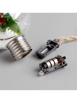 Ёлочный шар «Новый год», 1 LED, от батареек, свечение тёплое белое