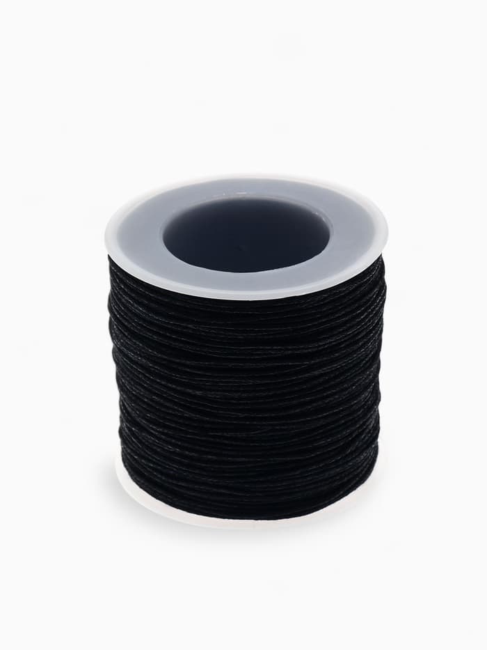 Шнур вощеный из полиэстера d=1 мм, L=65-70 м, чёрный
