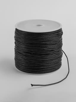 Шнур вощеный из полиэстера d=1 мм, L=65-70 м, чёрный