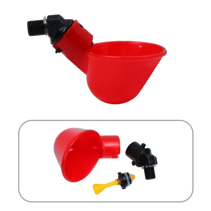 Поилка чашечная для домашней птицы, со штуцером под трубку 10 мм, Greengo