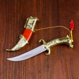 Макет оружия «Сувенирный нож. Клык», ножны серебро с красным, клинок 22 см, лезвие 12 см