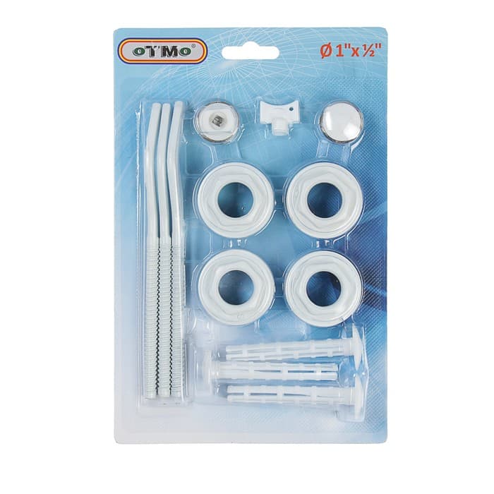 Комплект для подключения радиатора OTMO, 1×1/2", с тремя кронштейнами, в блистере