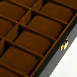 Шкатулка для часов 12 отделений «Чёрная матовая», дерево, 8.3×31×20 см