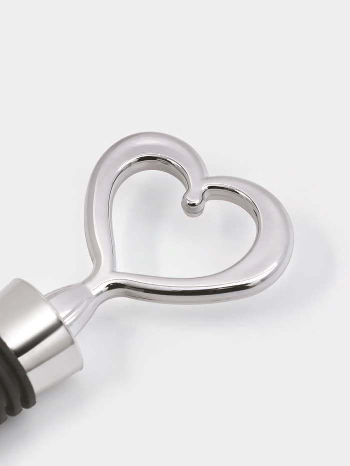 Пробка для бутылки Доляна «Сердечко», 11.5 см, d=2 см, серебристая