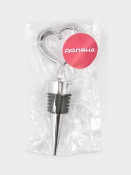 Пробка для бутылки Доляна «Сердечко», 11.5 см, d=2 см, серебристая