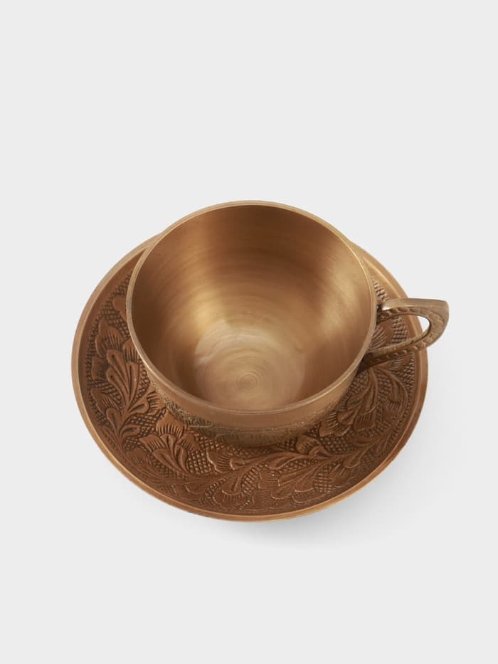 Чайная пара «Антик», 12×11.5×6 см, латунь