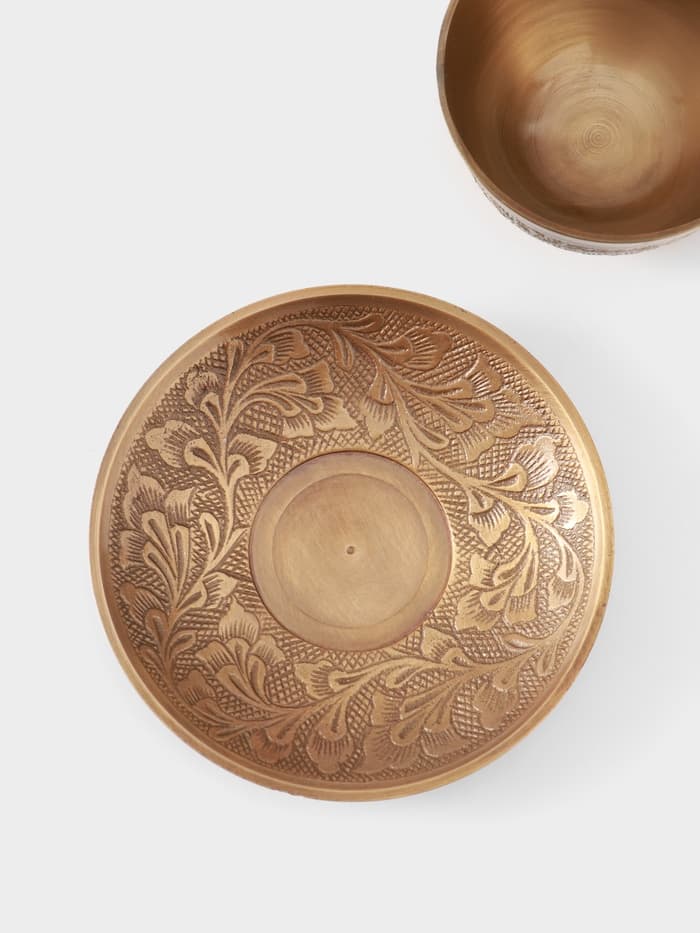 Чайная пара «Антик», 12×11.5×6 см, латунь