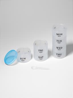 Таблетница - органайзер «Пирамида», утро/день/вечер, d=19.5×5 см, 7 контейнеров по 3 секции, голубая