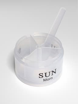 Таблетница - органайзер «Пирамида», утро/день/вечер, d=19.5×5 см, 7 контейнеров по 3 секции, голубая