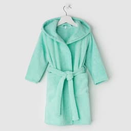 Халат махровый детский «Экономь и Я», размер 32, 100% хлопок с AIRO, 320 г/м², бирюзовый