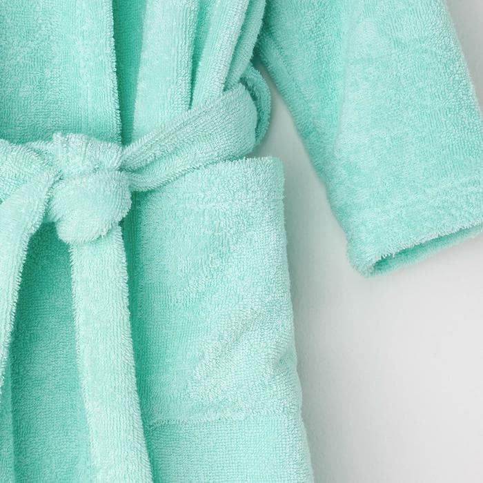 Халат махровый детский «Экономь и Я», размер 32, 100% хлопок с AIRO, 320 г/м², бирюзовый