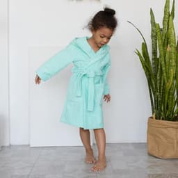 Халат махровый детский «Экономь и Я», размер 32, 100% хлопок с AIRO, 320 г/м², бирюзовый