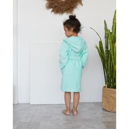 Халат махровый детский «Экономь и Я», размер 32, 100% хлопок с AIRO, 320 г/м², бирюзовый
