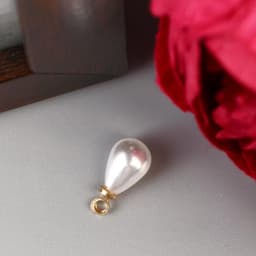 Декор для творчества пластик «Жемчужина-капелька с петелькой», набор 10 шт., 0.7×1.2 см