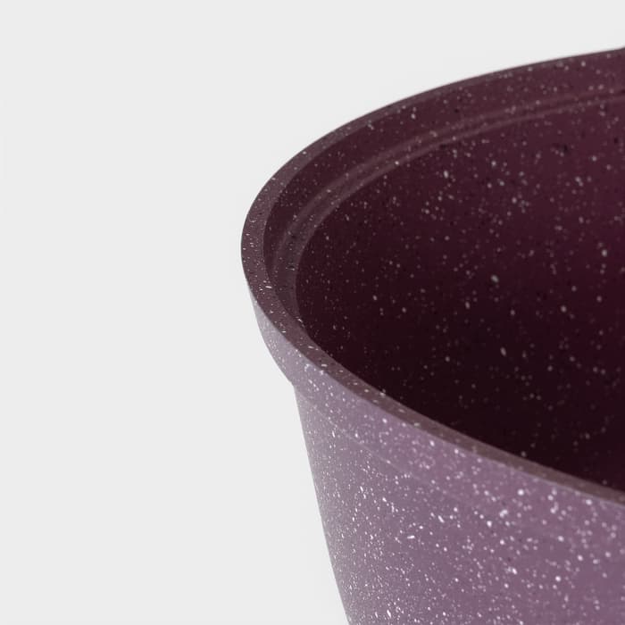 Кастрюля-жаровня KUKMARA Trendy style, 4 л, d=26 см, h=11 см, антипригарное покрытие, стеклянная крышка, фиолетовая