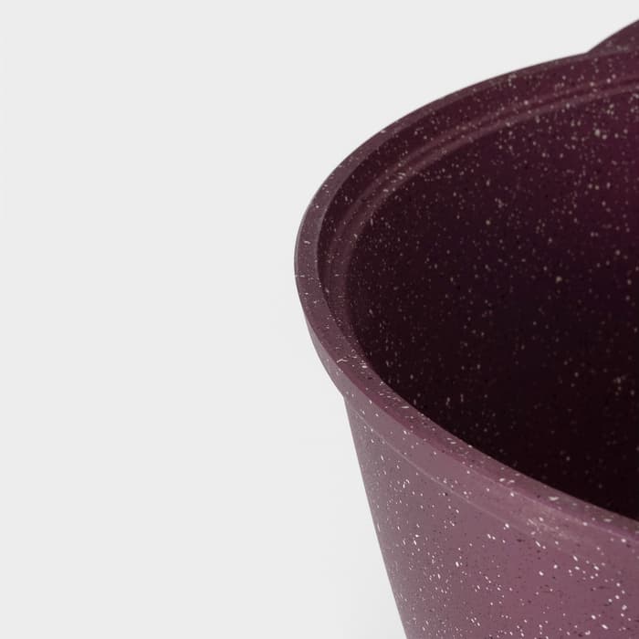 Кастрюля KUKMARA Trendy style, 4 л, d=24 см, h=14.5 см, стеклянная крышка, антипригарное покрытие, литой алюминий, фиолетовая