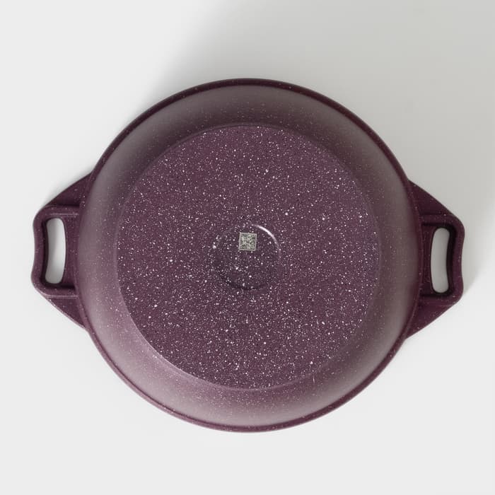 Кастрюля KUKMARA Trendy style, 4 л, d=24 см, h=14.5 см, стеклянная крышка, антипригарное покрытие, литой алюминий, фиолетовая