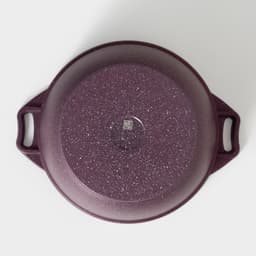 Кастрюля KUKMARA Trendy style, 4 л, d=24 см, h=14.5 см, стеклянная крышка, антипригарное покрытие, литой алюминий, фиолетовая